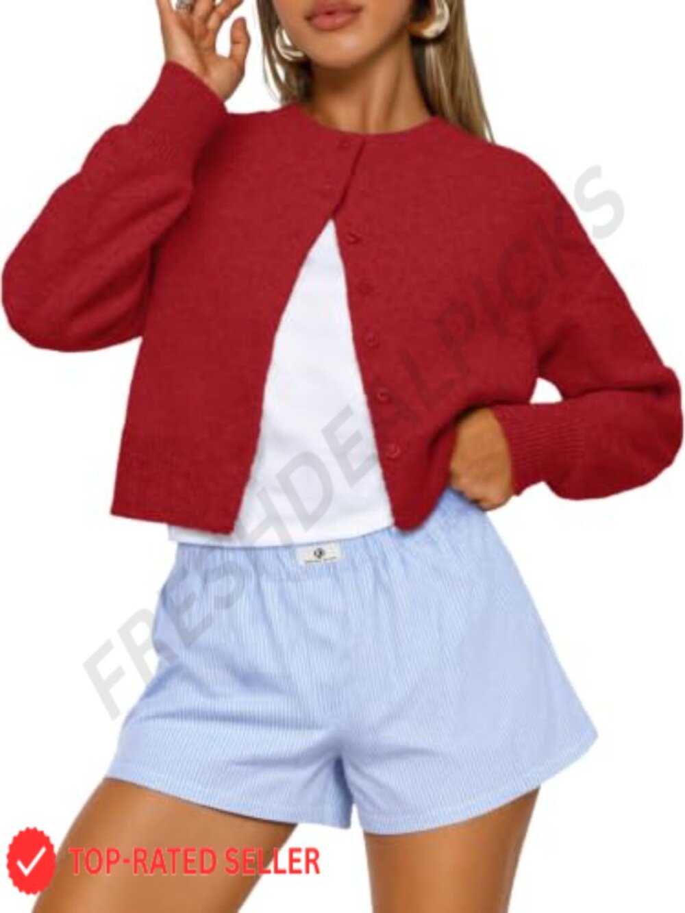Cropped Cardigan Sweater Buttery Soft Knit Lightweight Women's Fall Layering